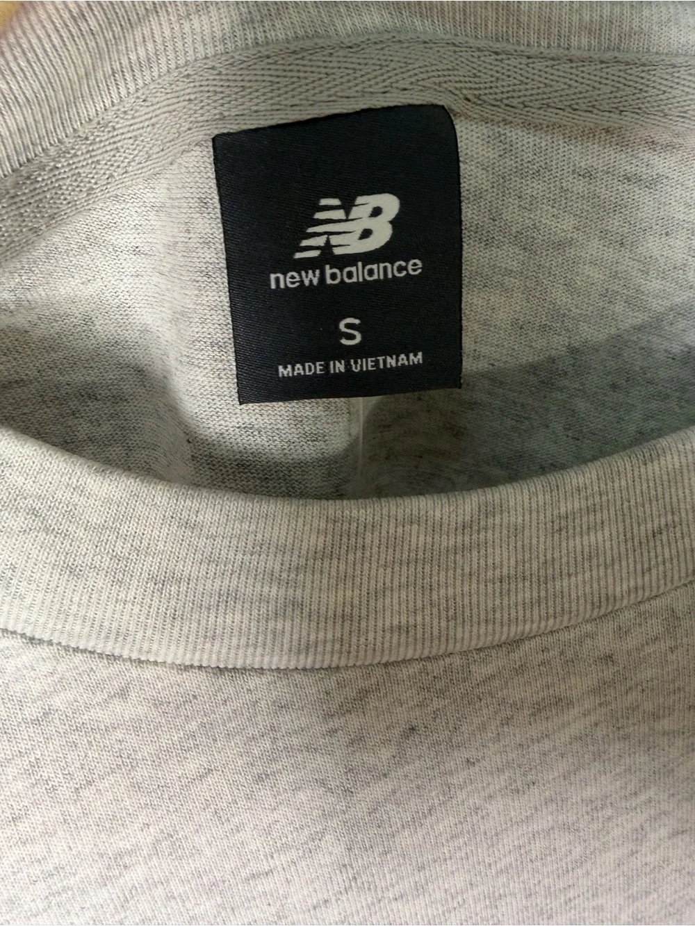 New Balance Heather Gray Tee with Yellow & Navy Graphic